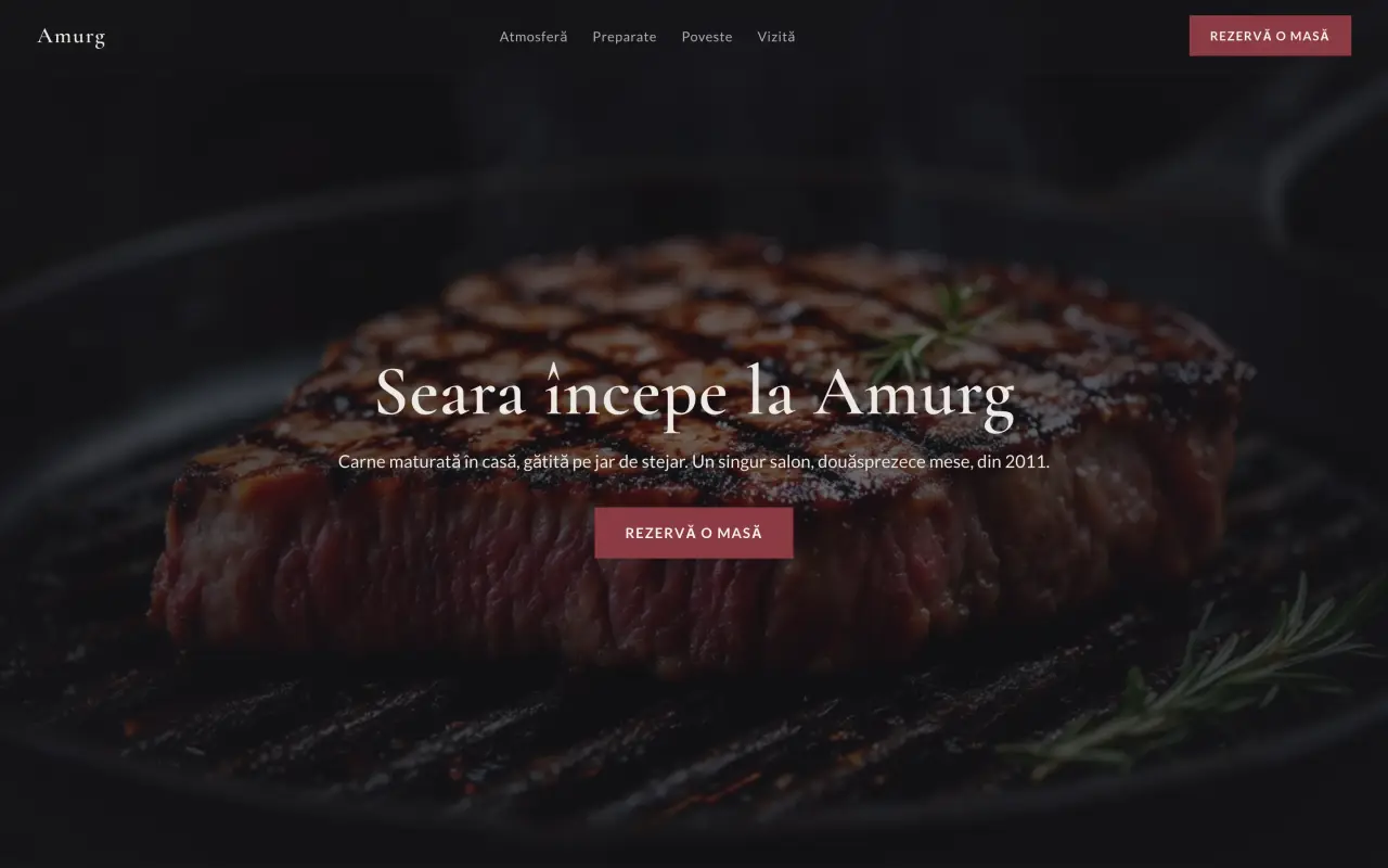Site de restaurant cu formular de rezervare, construit de noi