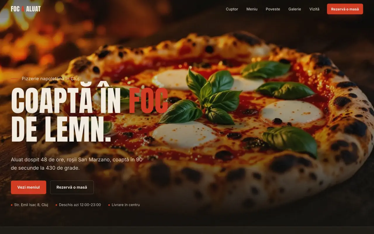 Site de pizzerie, construit de noi