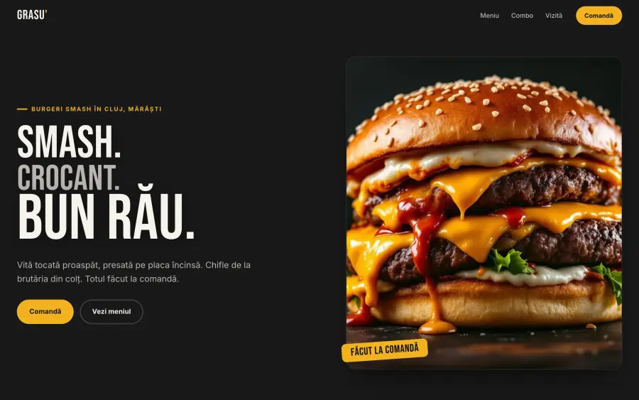 Site pentru un local de burgeri