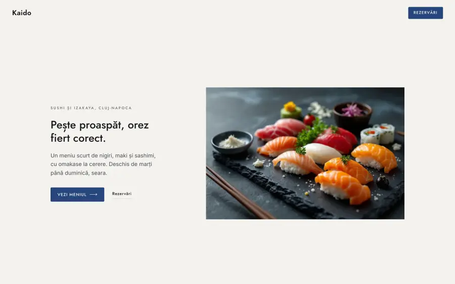 Site pentru un local de sushi